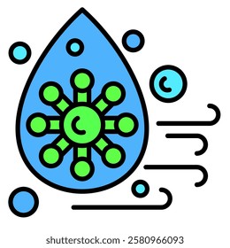 Droplet Spreading icon, Influenza Illness