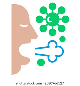 Droplet Spreading icon, Influenza Illness