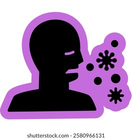 Droplet Spreading icon, Influenza Illness