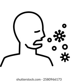 Droplet Spreading icon, Influenza Illness