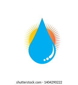 Droplet and Sun Logo Template - Vector
