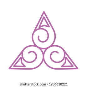 droplet triskelion symbol white background