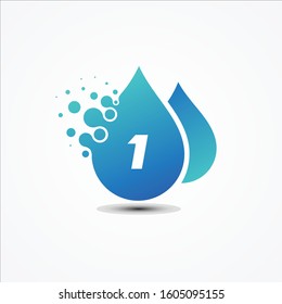 Droplet vector design with letter 1 symbol design minimalist. Letter 1 for your best business symbol. Vector illustration EPS.8 EPS.10