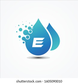 Droplet vector design with letter E symbol design minimalist. Letter E for your best business symbol. Vector illustration EPS.8 EPS.10