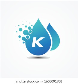 Droplet vector design with letter K symbol design minimalist. Letter K for your best business symbol. Vector illustration EPS.8 EPS.10