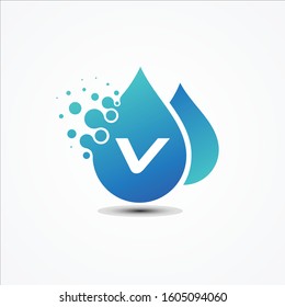 Droplet vector design with letter V symbol design minimalist. Letter V for your best business symbol. Vector illustration EPS.8 EPS.10
