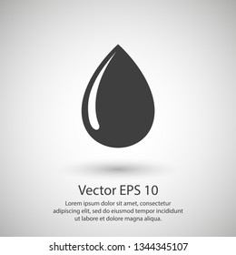 Droplet vector icon. Web design icon. Drop falls, water droplet. Drop of oil illustrator. Drop of rain icon. Vector EPS 10