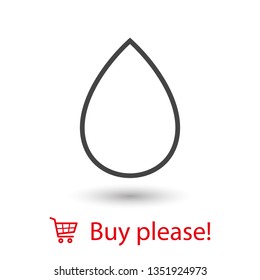 Droplet vector icon. Web design icon. Drop falls, water droplet. Drop of oil illustrator. Drop of rain icon. Vector EPS 10