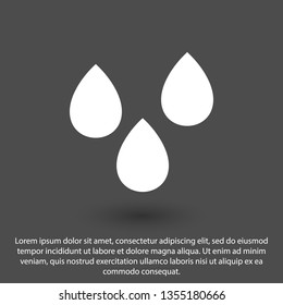 Droplet vector icon. Web design icon. Drop falls, water droplet. Drop of oil illustrator. Drop of rain icon. Vector EPS 10