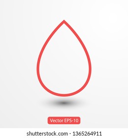 Droplet vector icon. Web design icon. Drop falls, water droplet. Drop of oil illustrator. Drop of rain icon. Vector EPS 10