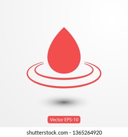 Droplet vector icon. Web design icon. Drop falls, water droplet. Drop of oil illustrator. Drop of rain icon. Vector EPS 10