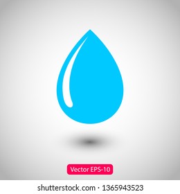 Droplet vector icon. Web design icon. Drop falls, water droplet. Drop of oil illustrator. Drop of rain icon. Vector EPS 10