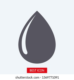 Droplet vector icon. Web design icon. Drop falls, water droplet. Drop of oil illustrator. Drop of rain icon. Vector EPS 10