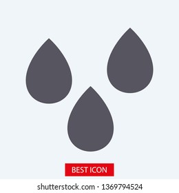 Droplet vector icon. Web design icon. Drop falls, water droplet. Drop of oil illustrator. Drop of rain icon. Vector EPS 10