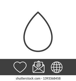 Droplet vector icon. Web design icon. Drop falls, water droplet. Drop of oil illustrator. Drop of rain icon. Vector EPS 10