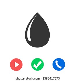 Droplet vector icon. Web design icon. Drop falls, water droplet. Drop of oil illustrator. Drop of rain icon. Vector EPS 10