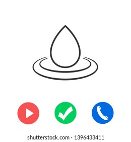 Droplet vector icon. Web design icon. Drop falls, water droplet. Drop of oil illustrator. Drop of rain icon. Vector EPS 10