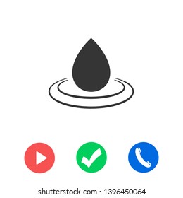Droplet vector icon. Web design icon. Drop falls, water droplet. Drop of oil illustrator. Drop of rain icon. Vector EPS 10