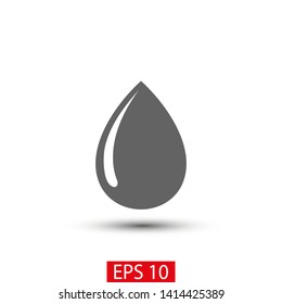 Droplet vector icon. Web design icon. Drop falls, water droplet. Drop of oil illustrator. Drop of rain icon. Vector EPS 10