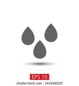 Droplet vector icon. Web design icon. Drop falls, water droplet. Drop of oil illustrator. Drop of rain icon. Vector EPS 10