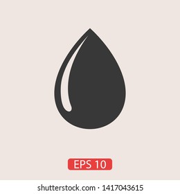Droplet vector icon. Web design icon. Drop falls, water droplet. Drop of oil illustrator. Drop of rain icon. Vector EPS 10