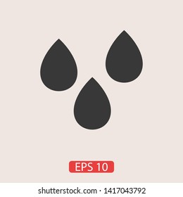 Droplet vector icon. Web design icon. Drop falls, water droplet. Drop of oil illustrator. Drop of rain icon. Vector EPS 10
