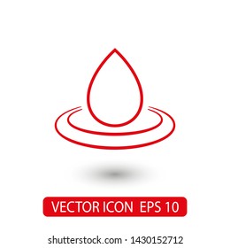 Droplet vector icon. Web design icon. Drop falls, water droplet. Drop of oil illustrator. Drop of rain icon. Vector EPS 10