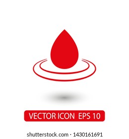 Droplet vector icon. Web design icon. Drop falls, water droplet. Drop of oil illustrator. Drop of rain icon. Vector EPS 10