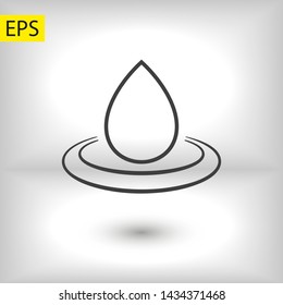 Droplet vector icon. Web design icon. Drop falls, water droplet. Drop of oil illustrator. Drop of rain icon. Vector EPS 10
