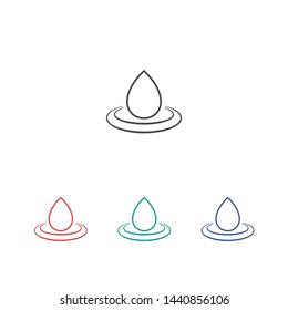 Droplet vector icon. Web design icon. Drop falls, water droplet. Drop of oil illustrator. Drop of rain icon. Vector EPS 10