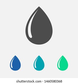 Droplet vector icon. Web design icon. Drop falls, water droplet. Drop of oil illustrator. Drop of rain icon. Vector EPS 10