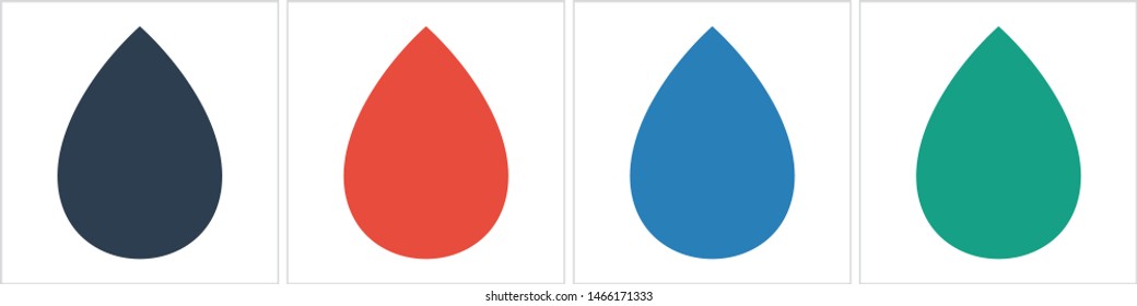 Droplet vector icon. Web design icon. Drop falls, water droplet. Drop of oil illustrator. Drop of rain icon. Vector EPS 10