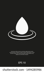Droplet vector icon. Web design icon. Drop falls, water droplet. Drop of oil illustrator. Drop of rain icon. Vector EPS 10