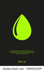 Droplet vector icon. Web design icon. Drop falls, water droplet. Drop of oil illustrator. Drop of rain icon. Vector EPS 10