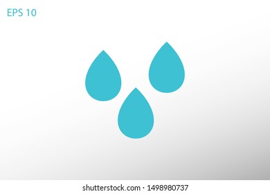 Droplet vector icon. Web design icon. Drop falls, water droplet. Drop of oil illustrator. Drop of rain icon. Vector EPS 10