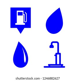 droplet vector set. With gas station pin, shower and drop icons in set