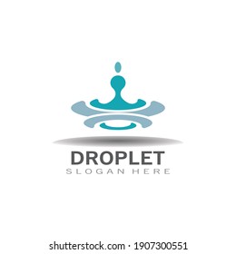 Droplet water creative simple vector logo design template