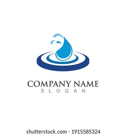Droplet water creative simple vector logo design template