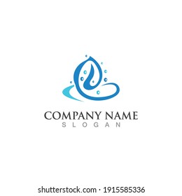 Droplet water creative simple vector logo design template