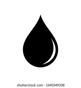 Droplet water, petrol drop or blood icon flat in black on isolated white background. EPS 10 vector.