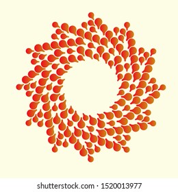 droplets crown in summer warm shades on ivory