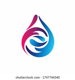 droplets logo icon, care logo design