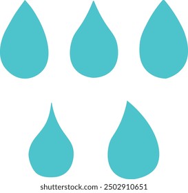 Icono de estilo plano de conjunto de gotas, Vector