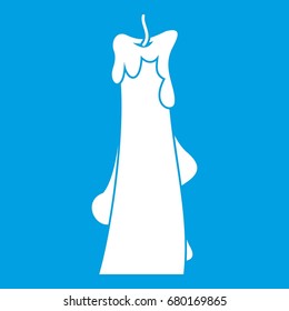Dropped candle icon white isolated on blue background vector illustration