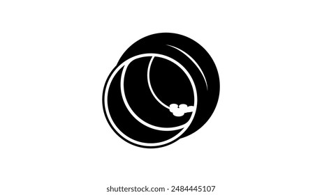 dropped pill bottle, black isolated silhouette