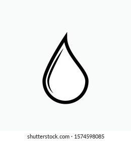 Dropped Water Icon - Blood Vector, Oil Sign and Symbol for Design, Presentation, Website or Apps Elements.