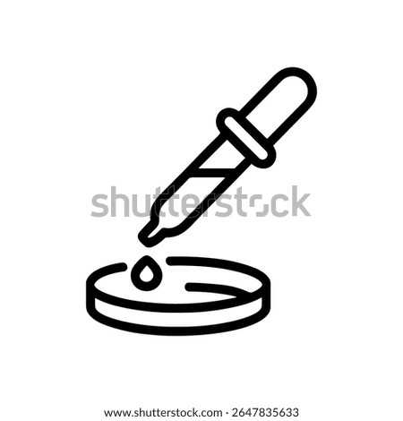 Dropper Adding Liquid to Petri Dish. Icon symbol illustration