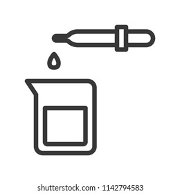 dropper and beaker simple outline icon