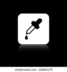 dropper - black vector icon on the white button
