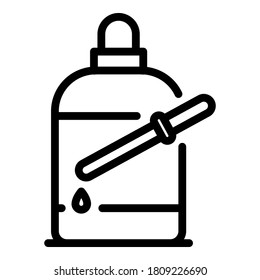 Dropper bottle essential oil icon. Outline dropper bottle essential oil vector icon for web design isolated on white background